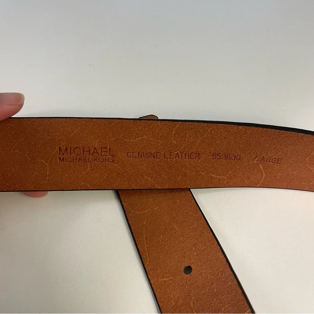 Michael Kors Brown Leather Belt Size Large